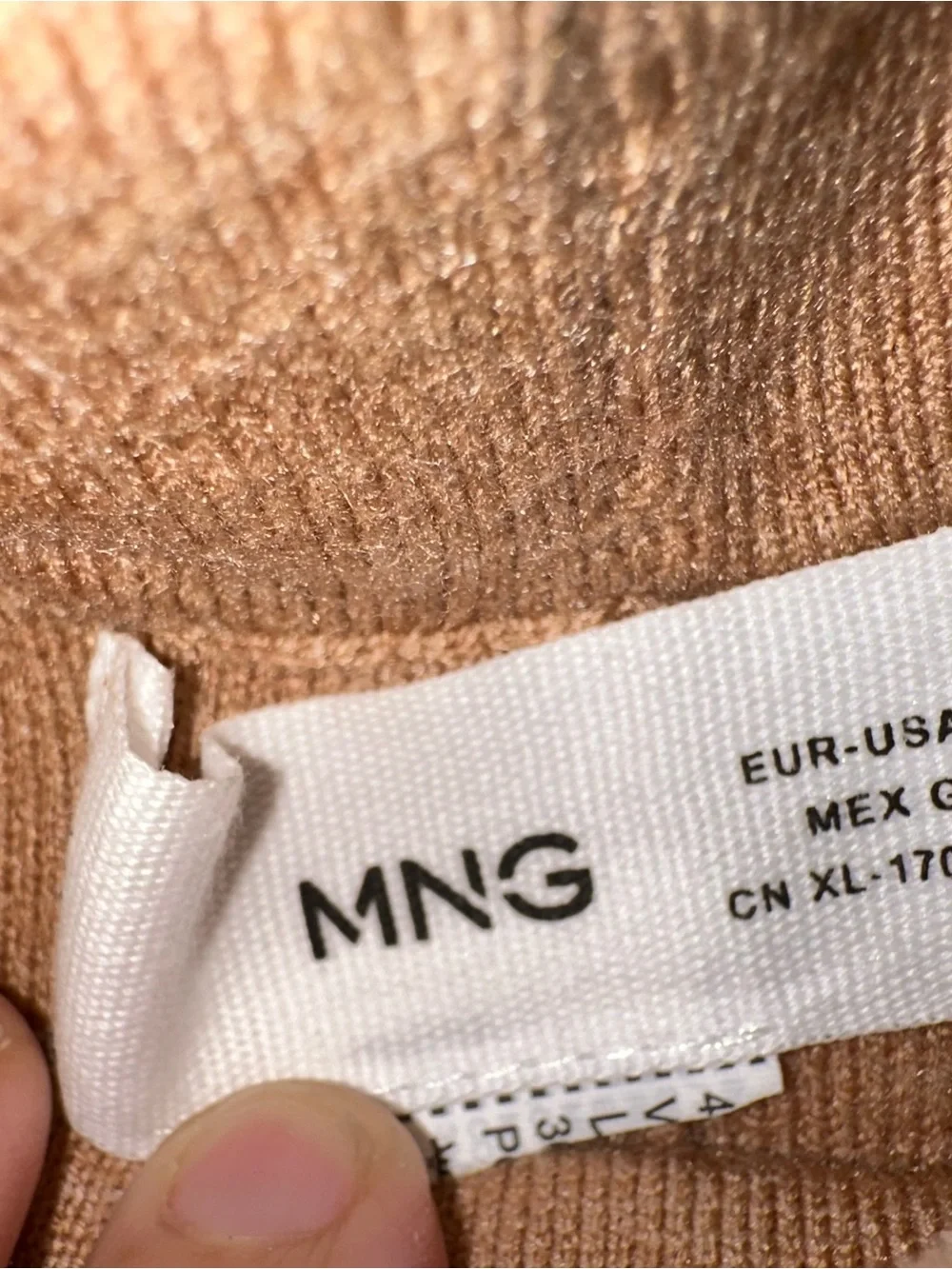 Mango Neutral Knit Wide-Leg High-Rise Pants in Taupe.